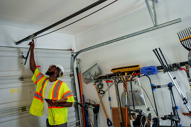 Professional Garage Door Panel Replacement technician working in Pioneer, OH